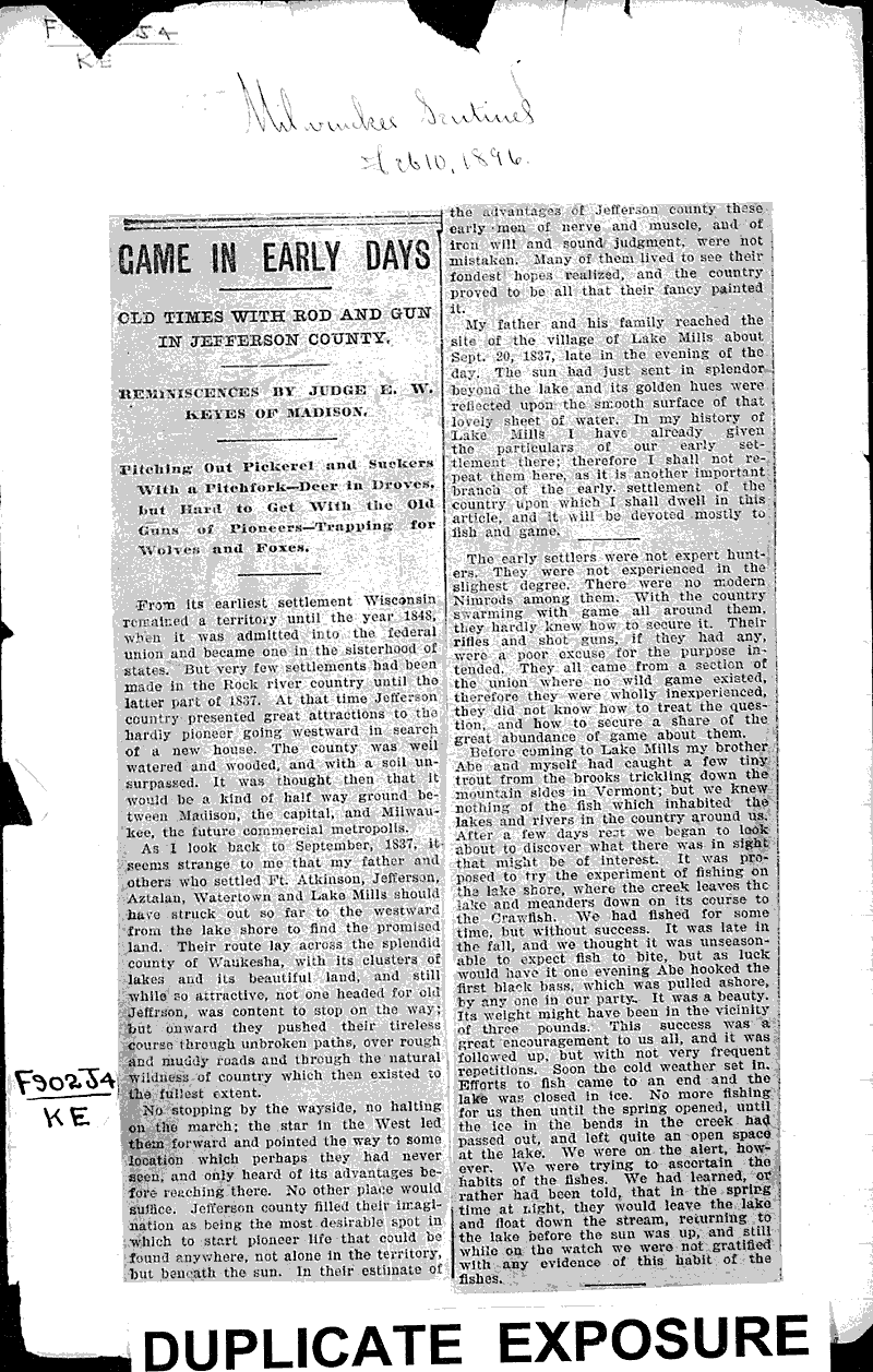  Source: Milwaukee Sentinel Date: 1896-02-10