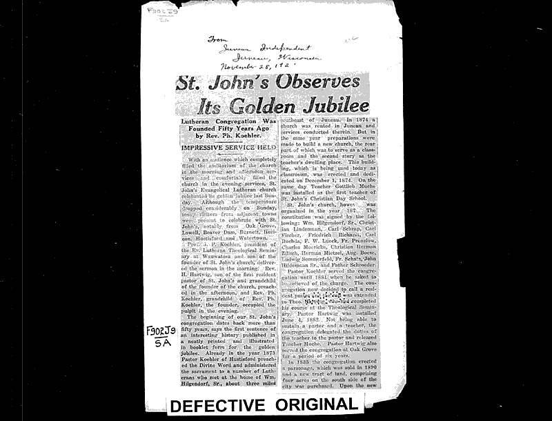  Source: Juneau Independent Topics: Church History Date: 1924-11-28