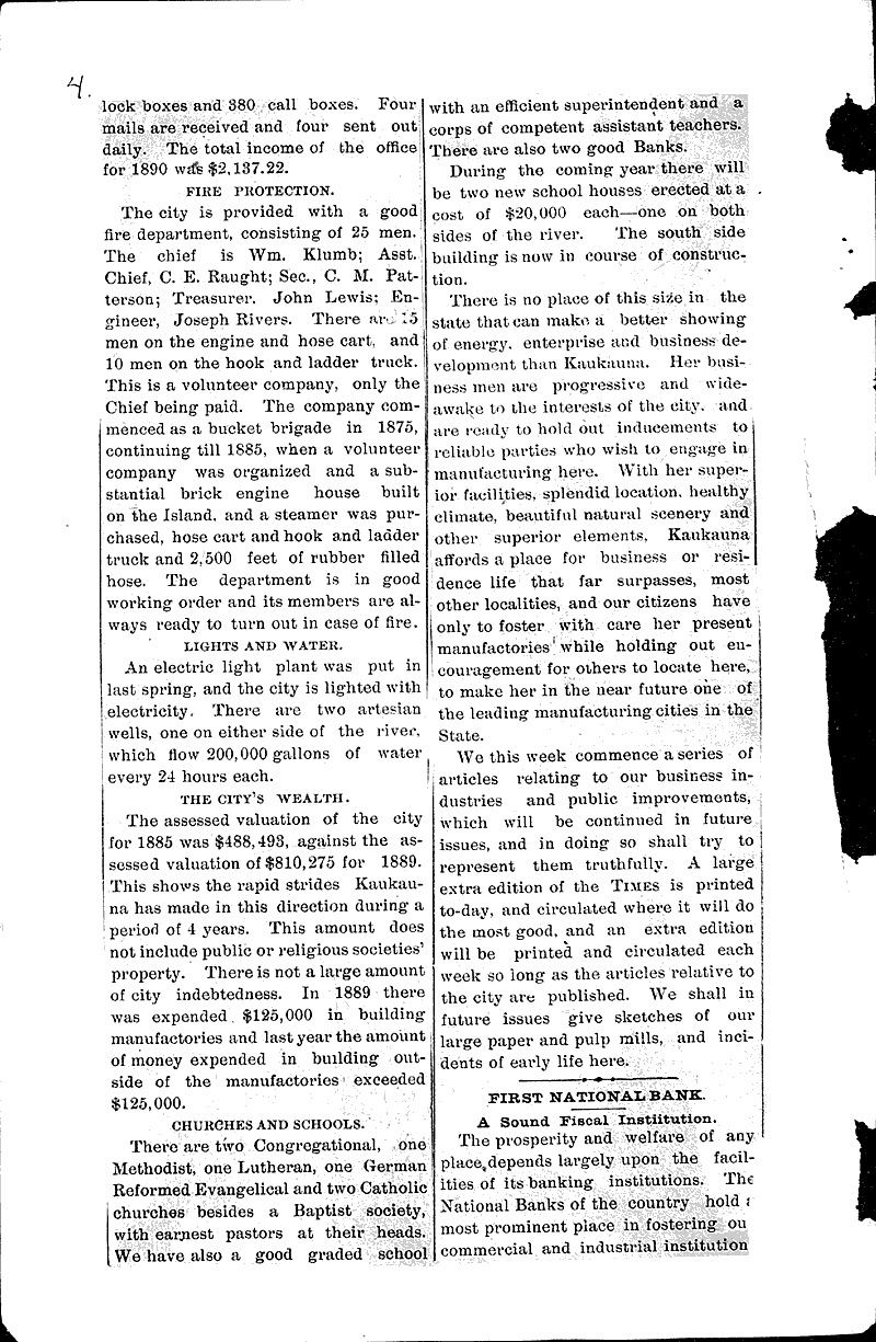  Source: Kaukauna Times Date: 1891-01-16