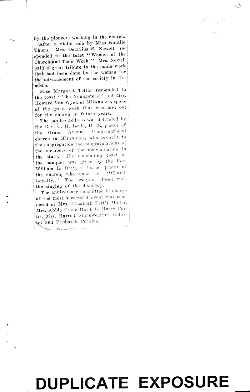  Source: Kenosha News Topics: Church History Date: 1913-06-26