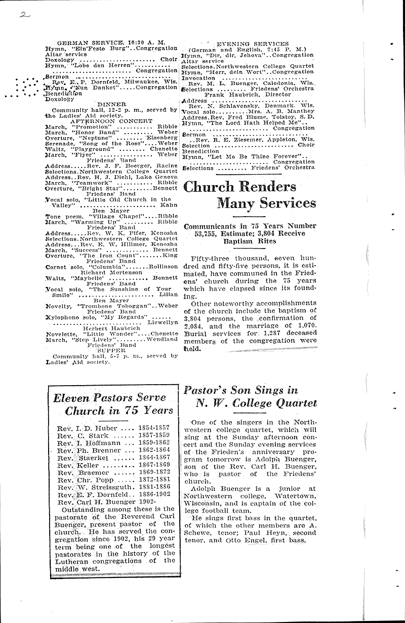  Source: Kenosha Evening News Topics: Church History Date: 1931-09-12