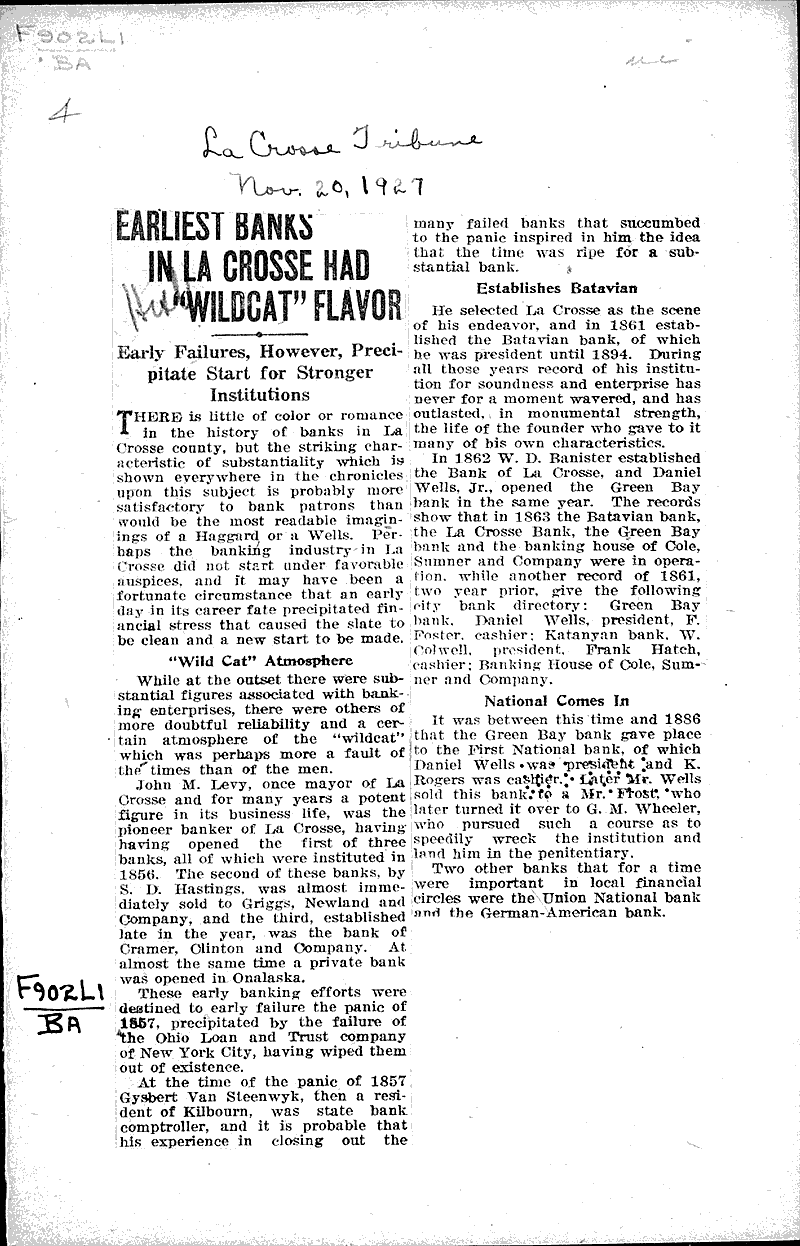  Source: La Crosse Tribune Topics: Industry Date: 1927-11-20