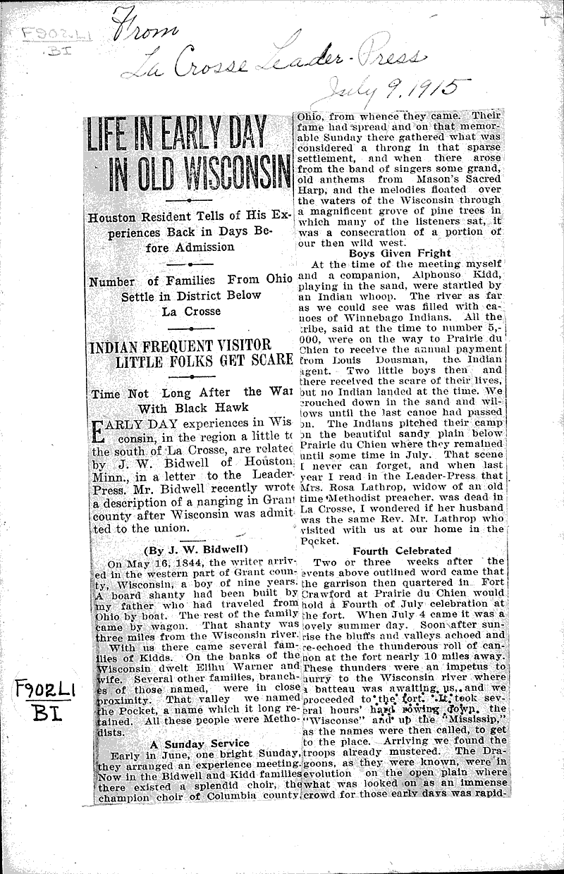  Source: La Crosse Tribune and Leader-Press Topics: Government and Politics Date: 1915-07-09