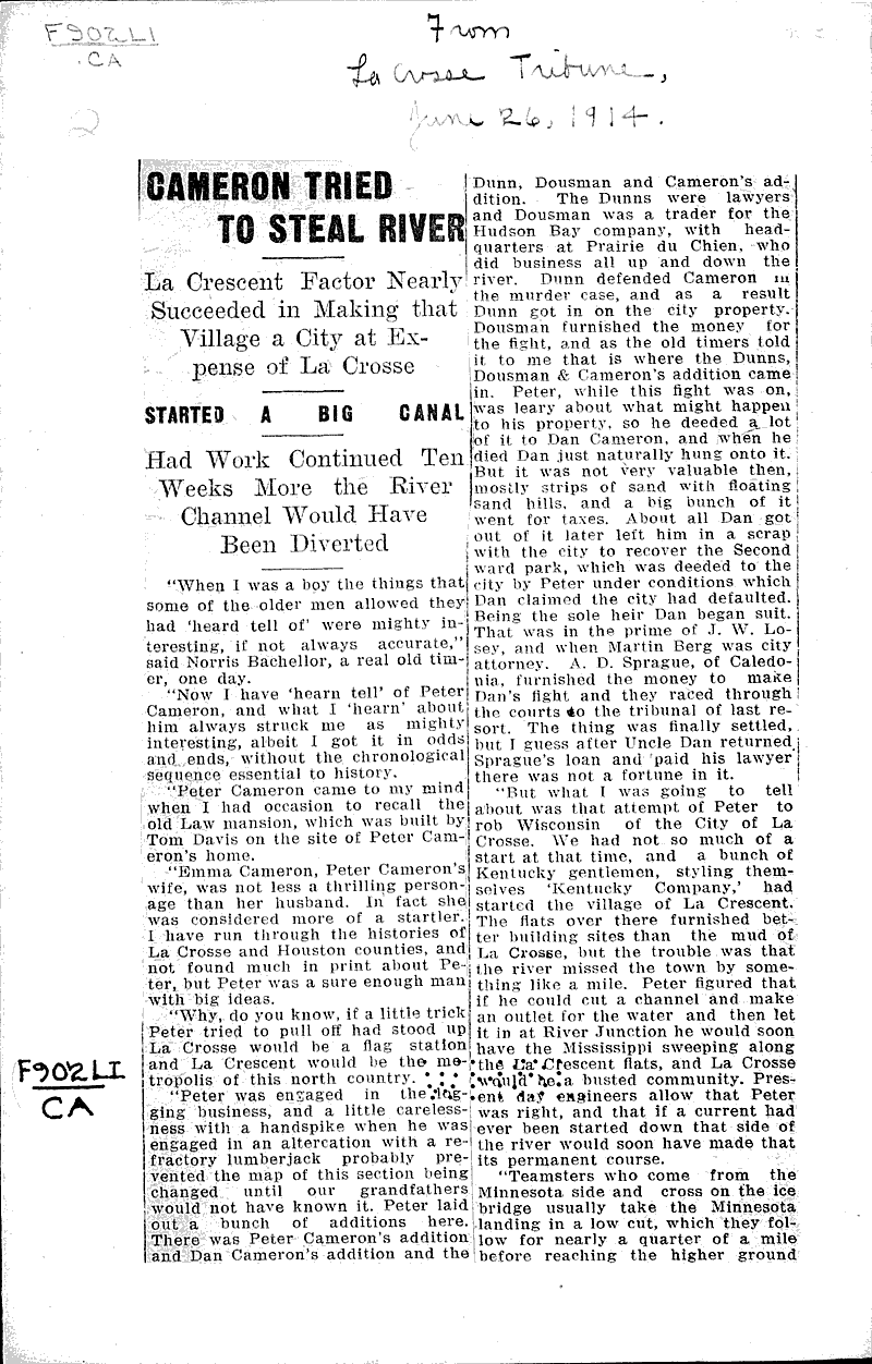  Source: La Crosse Tribune Topics: Social and Political Movements Date: 1914-06-26