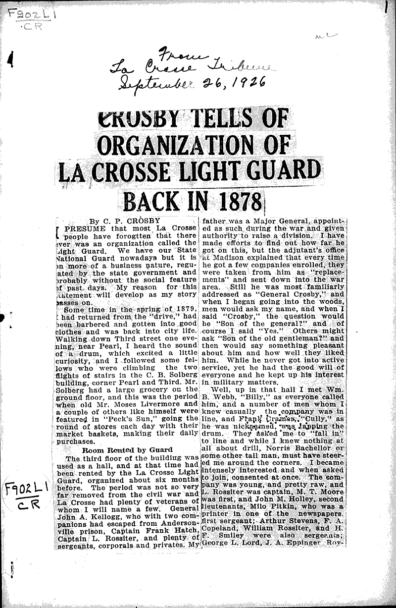  Source: La Crosse Tribune Topics: Social and Political Movements Date: 1926-09-26