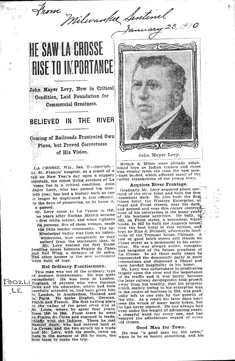  Source: Milwaukee Evening Sentinel Topics: Industry Date: 1910-01-23