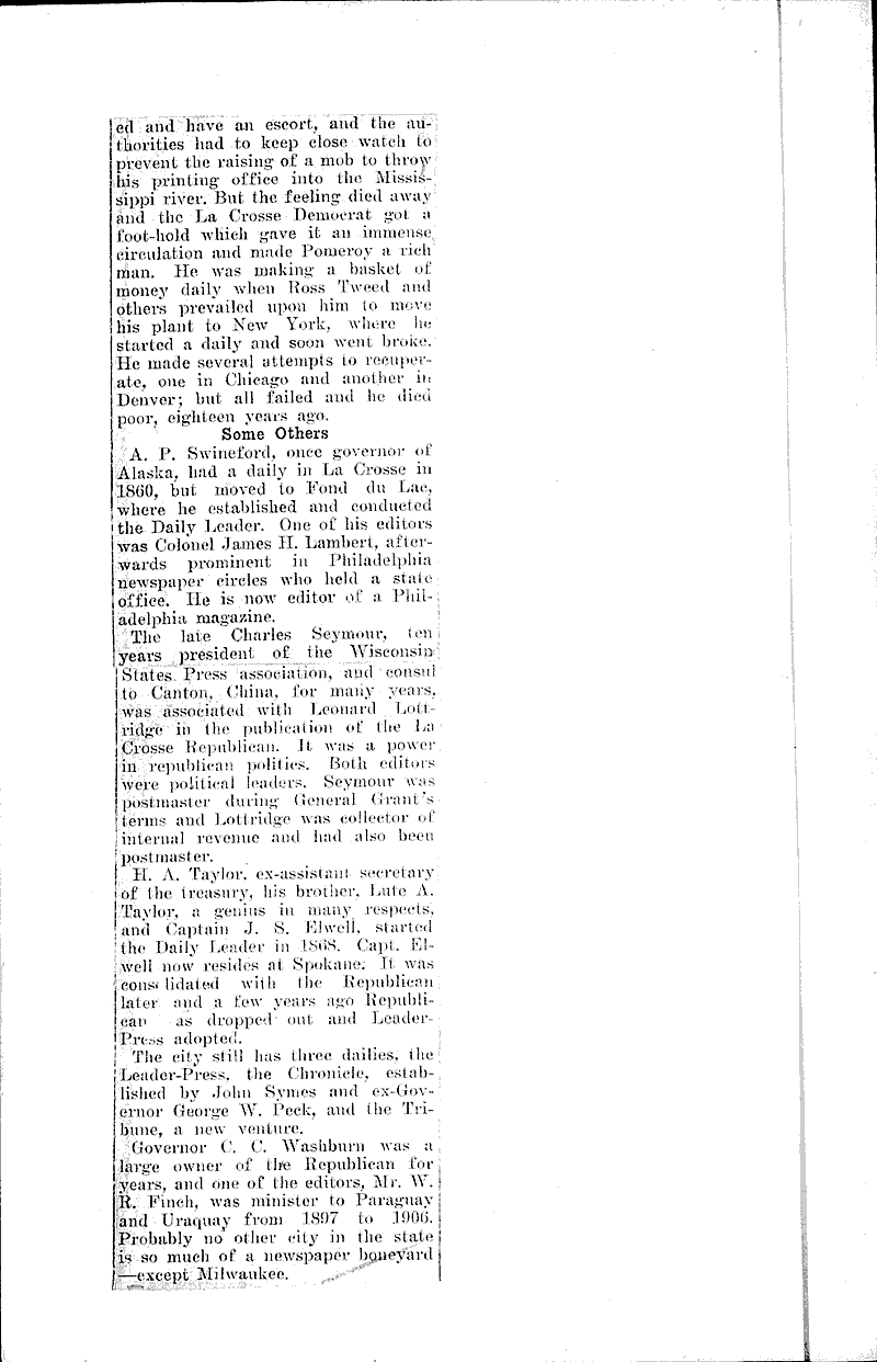  Source: La Crosse Chronicle Topics: Industry Date: 1910-02-06