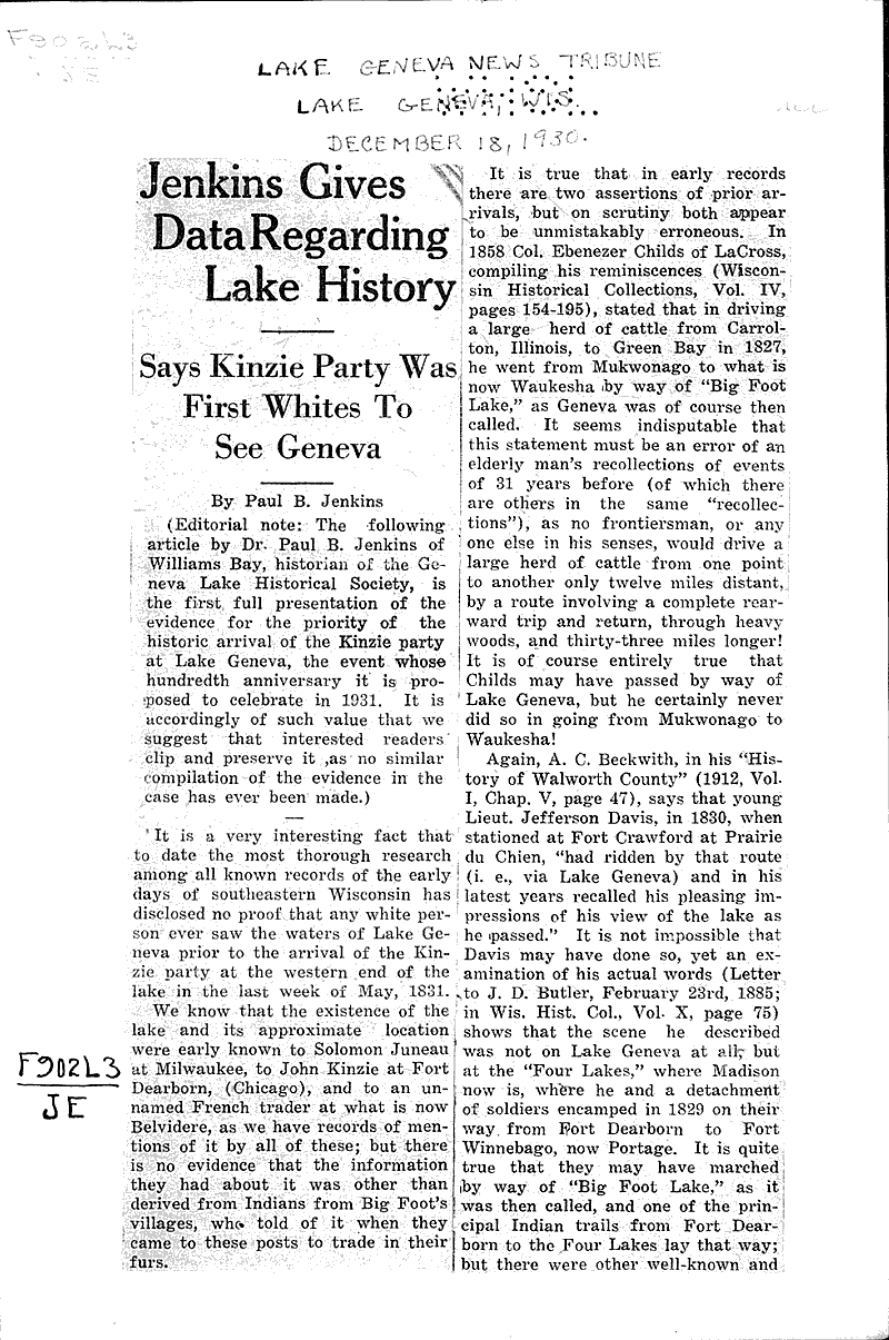  Source: Lake Geneva News Date: 1930-12-18