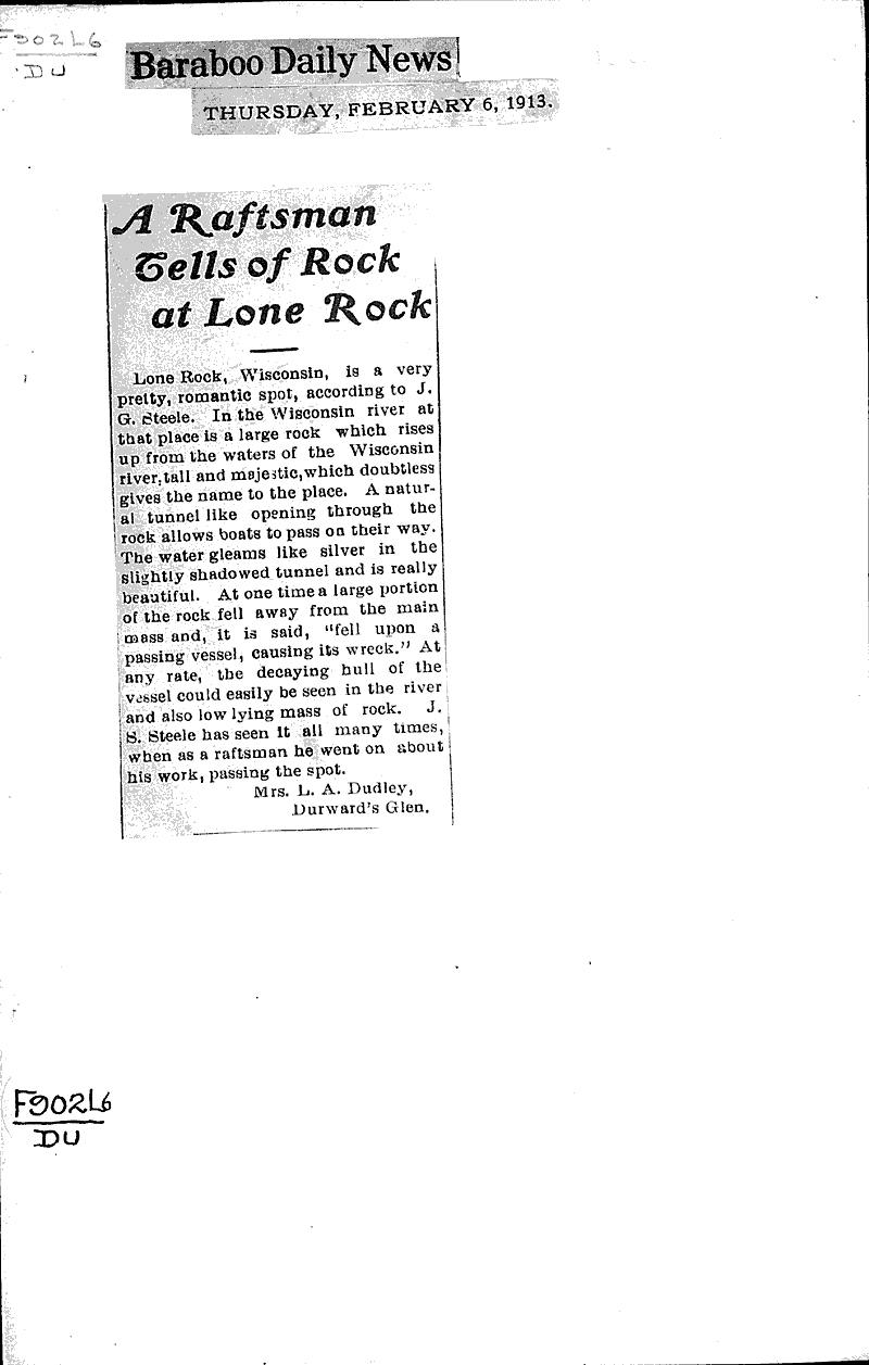  Source: Baraboo Daily News Date: 1913-02-06