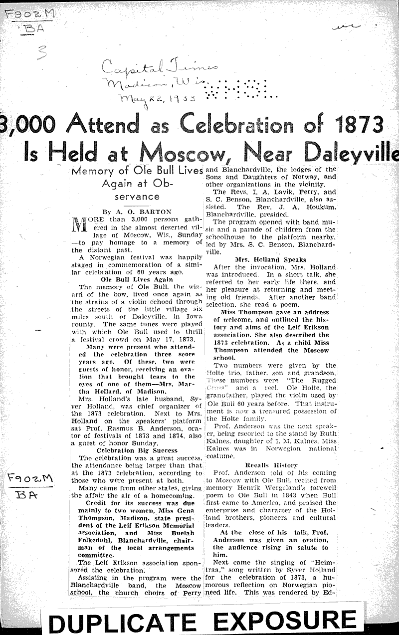  Source: Capital Times Date: 1933-05-22