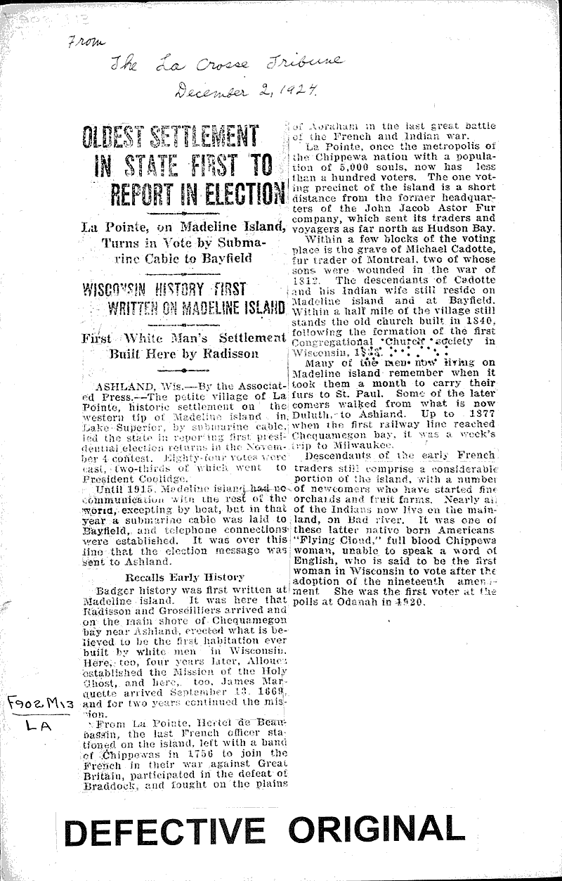  Source: La Crosse Tribune Date: 1924-12-02
