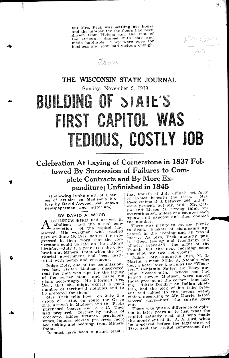  Source: Wisconsin State Journal Topics: Government and Politics Date: 1919-11-09