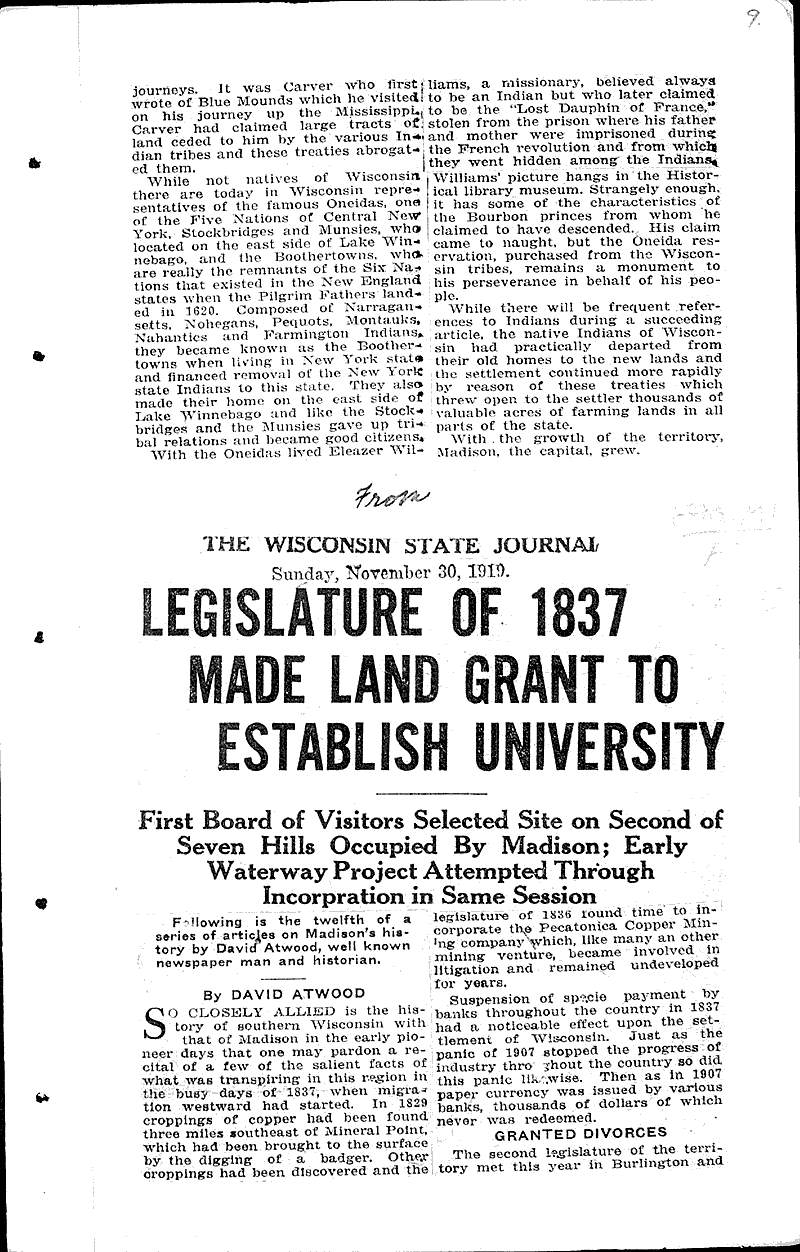  Source: Wisconsin State Journal Topics: Government and Politics Date: 1919-11-23