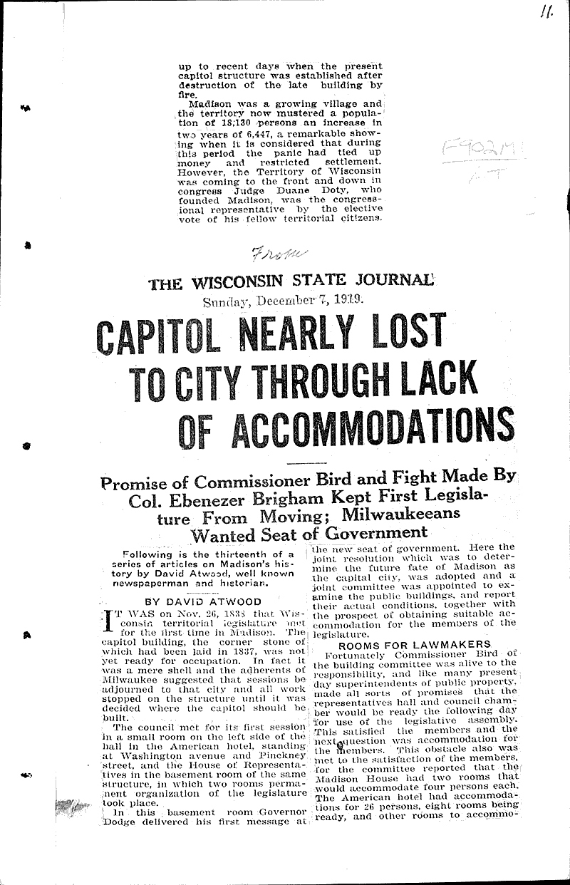  Source: Wisconsin State Journal Topics: Education Date: 1919-11-30
