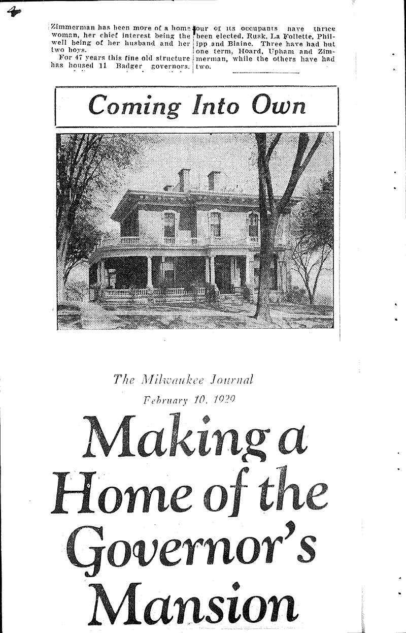  Source: Milwaukee Journal Topics: Architecture Date: 1929-02-10