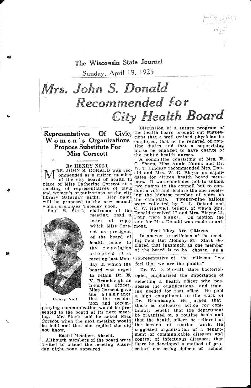  Source: Wisconsin State Journal Date: 1925-04-19