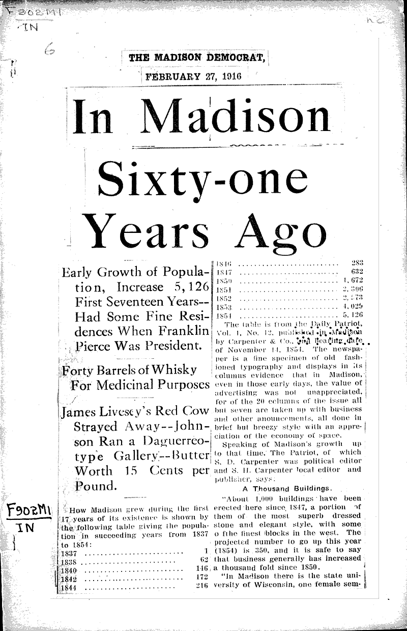 Source: Madison Democrat Topics: Industry Date: 1916-02-27