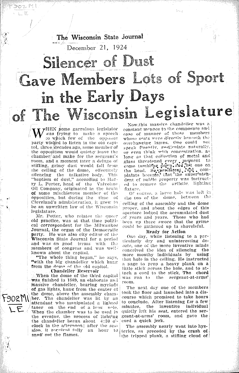  Source: Wisconsin State Journal Topics: Government and Politics Date: 1924-12-21