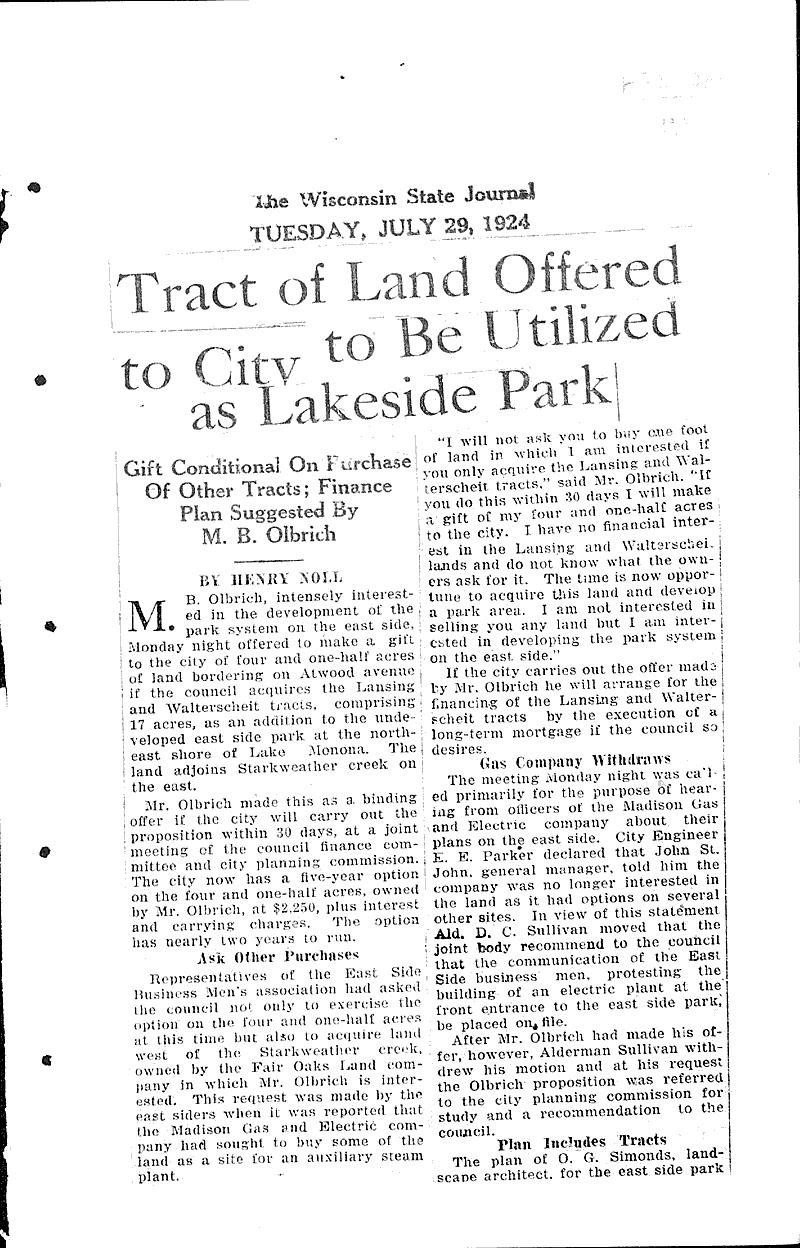  Source: Wisconsin State Journal Date: 1924-07-29