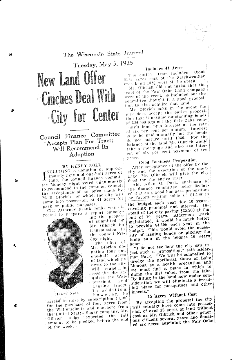  Source: Wisconsin State Journal Date: 1925-03-05