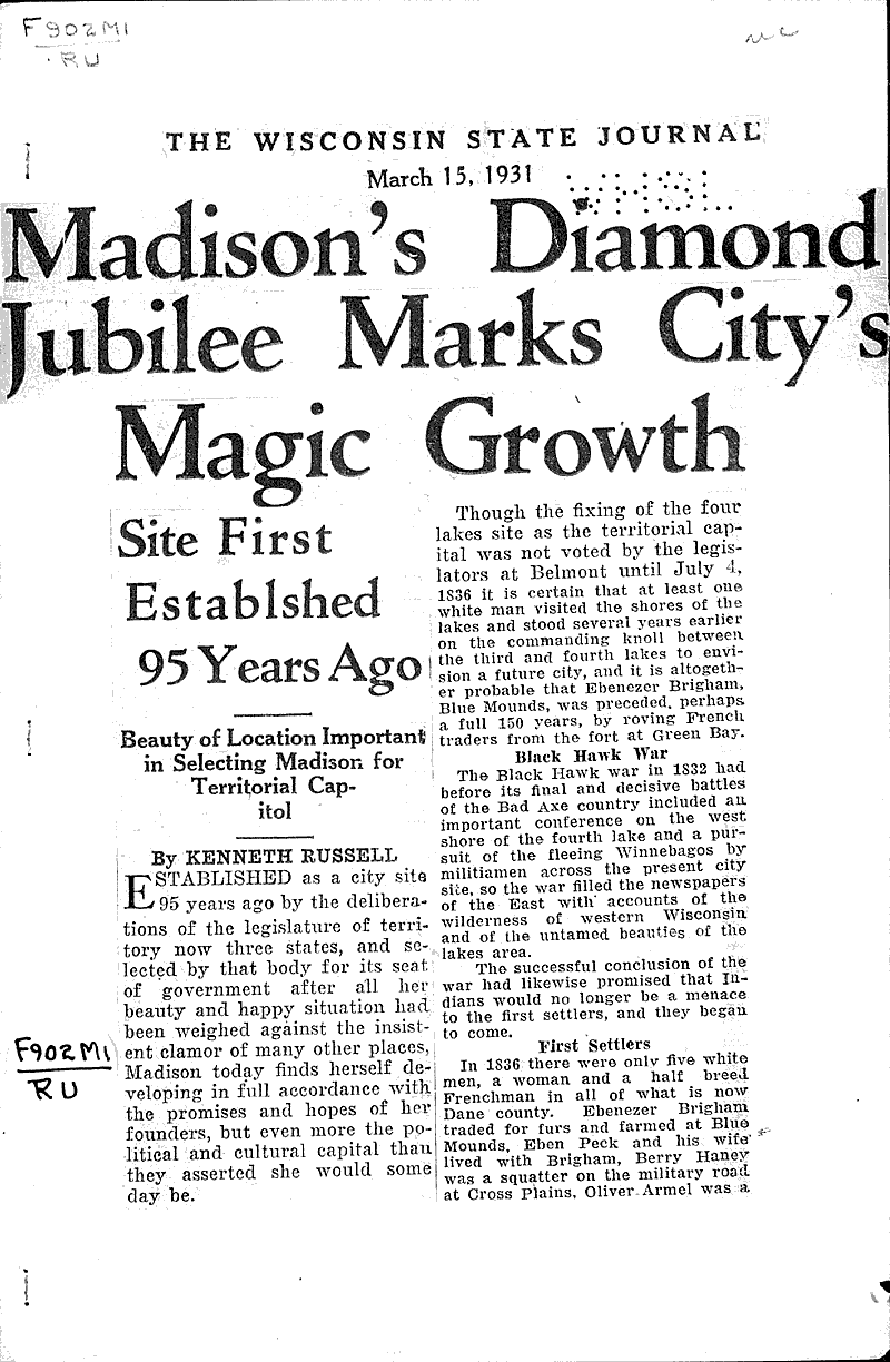  Source: Wisconsin State Journal Date: 1931-03-15