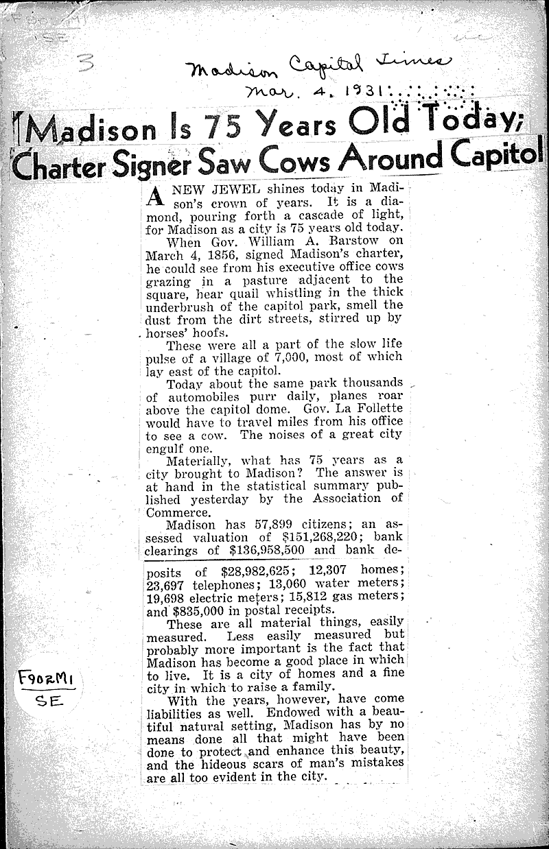  Source: Madison Capital Times Date: 1931-03-04