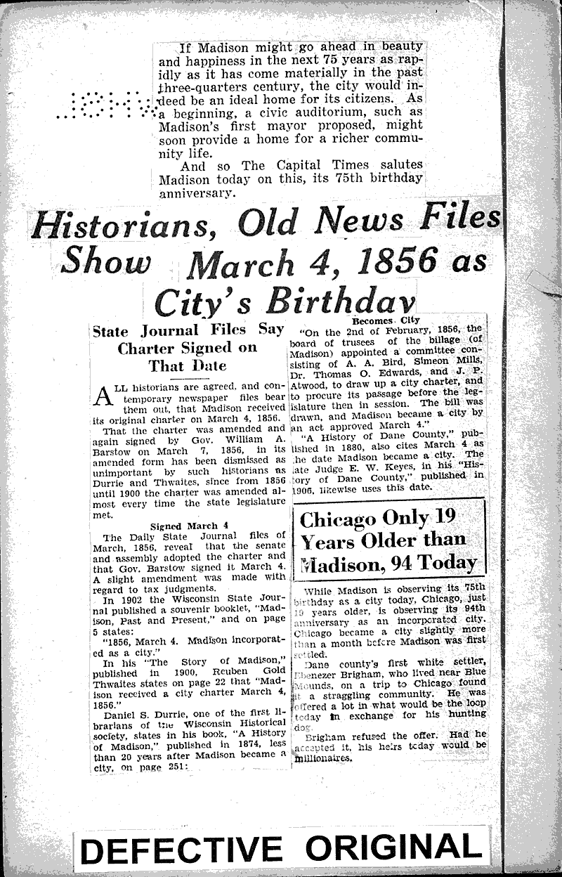  Source: Madison Capital Times Date: 1931-03-04