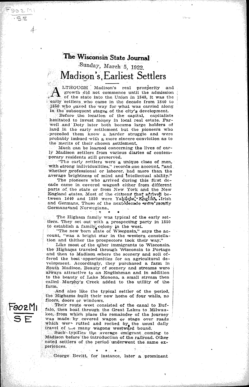  Source: Wisconsin State Journal Date: 1922-03-05