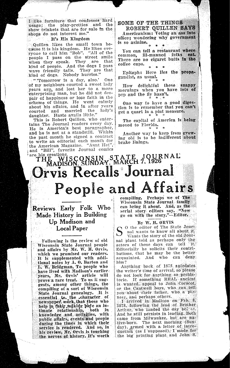  Source: Wisconsin State Journal Date: 1926-03-07