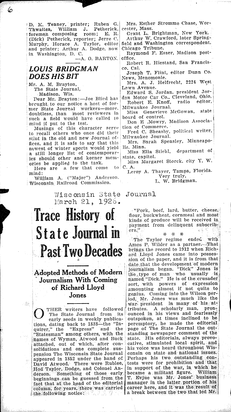  Source: Wisconsin State Journal Date: 1926-03-21