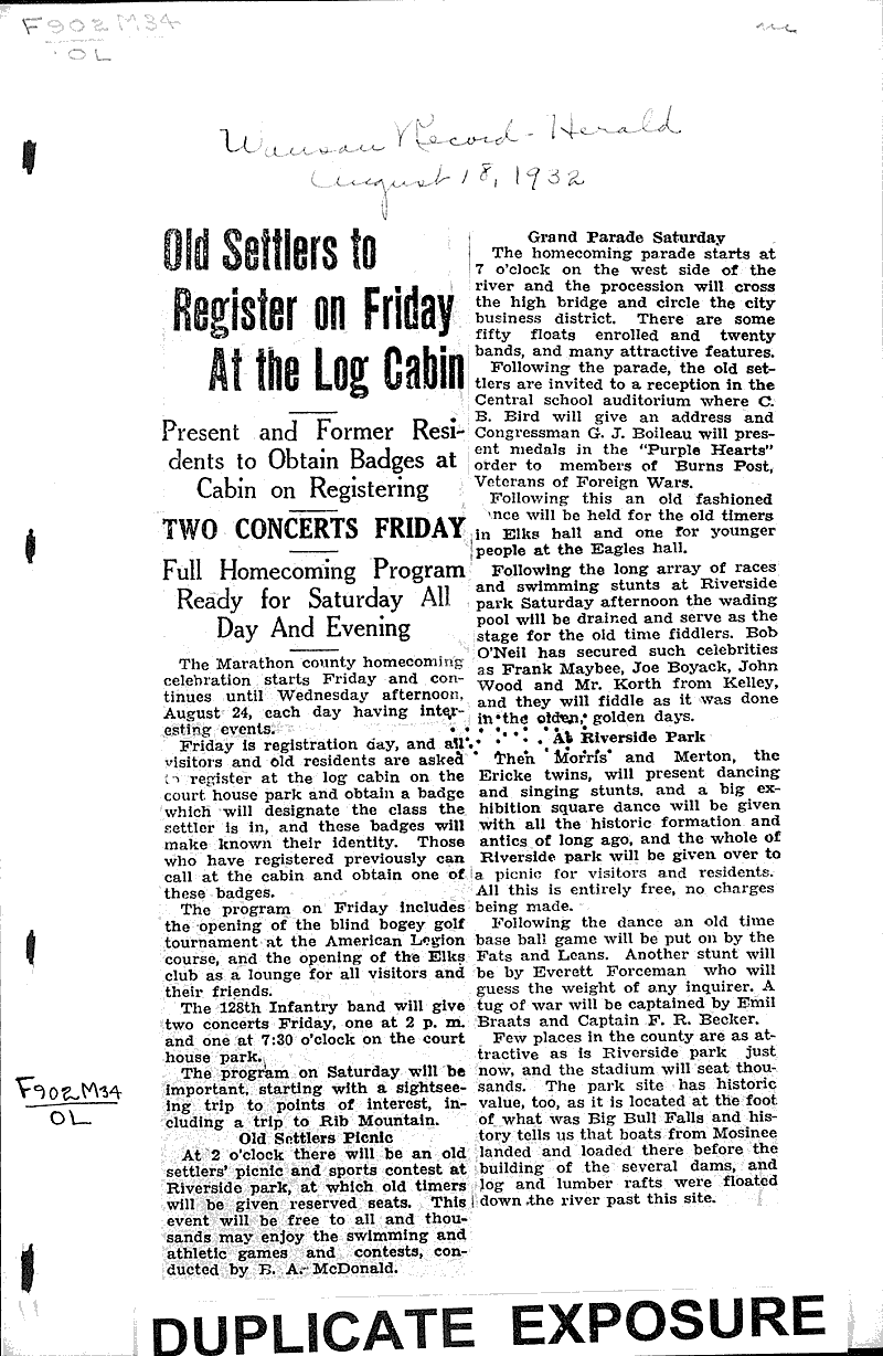  Source: Wausau Record-Herald Date: 1932-08-18