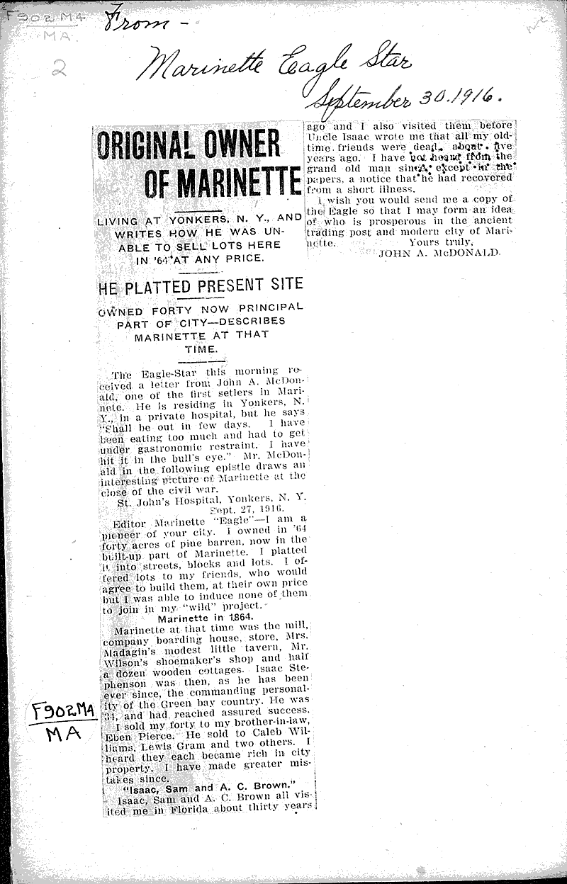  Source: Marinette Eagle-Star Date: 1916-09-30