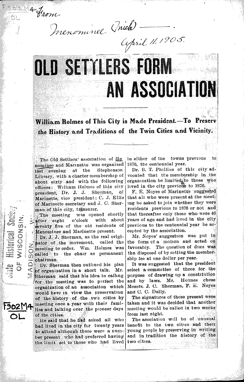  Source: Madison Capital Times Date: 1905-04-11