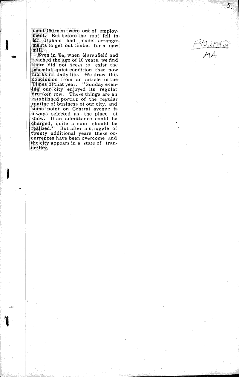  Source: Marshfield Times Date: 1905-06-09