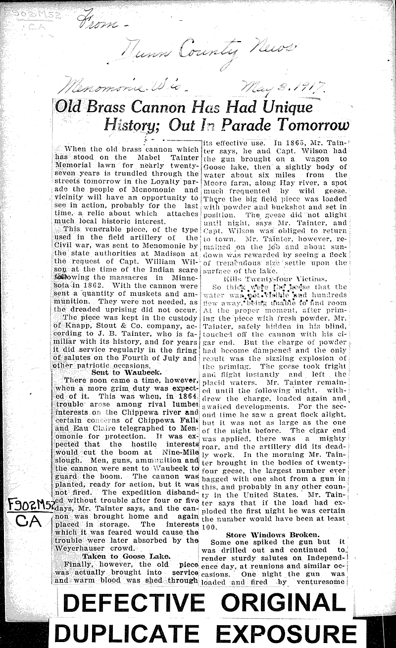  Source: Dunn County News Date: 1917-05-03