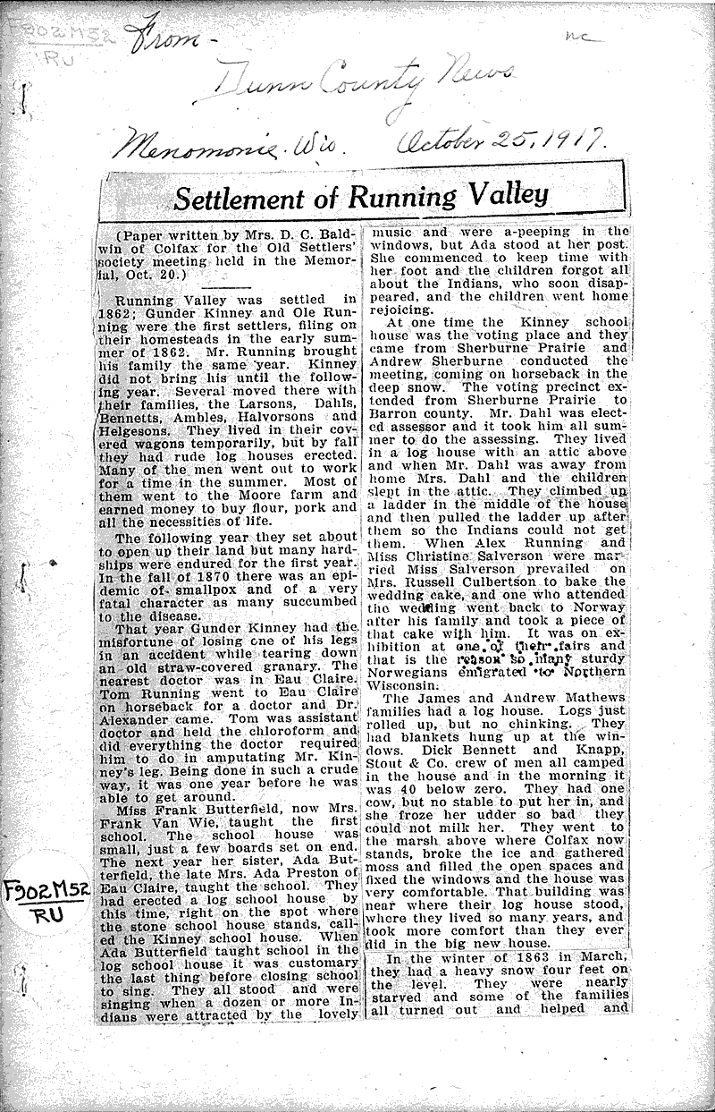  Source: Dunn County News Date: 1917-10-25