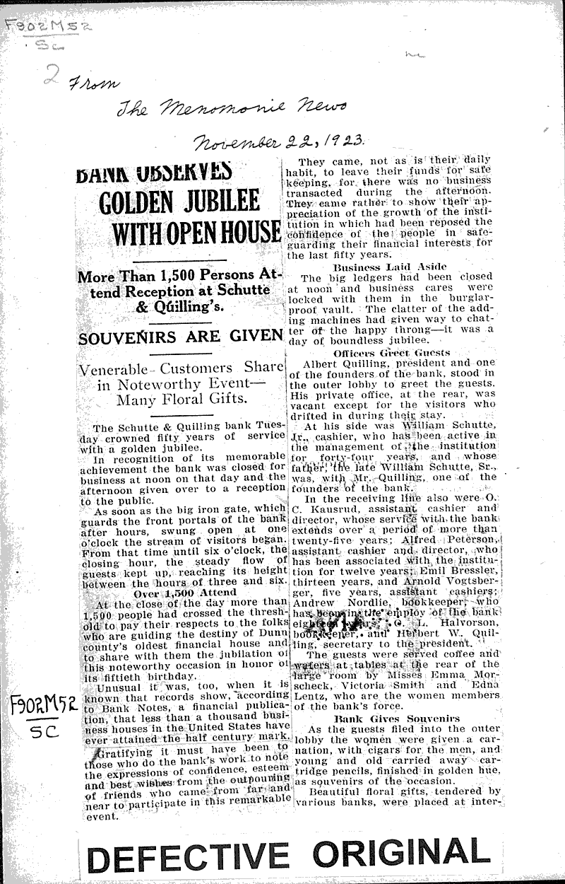  Source: Menomonie News Date: 1923-11-22