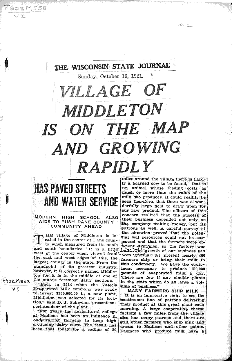  Source: Wisconsin State Journal Topics: Industry Date: 1921-10-16