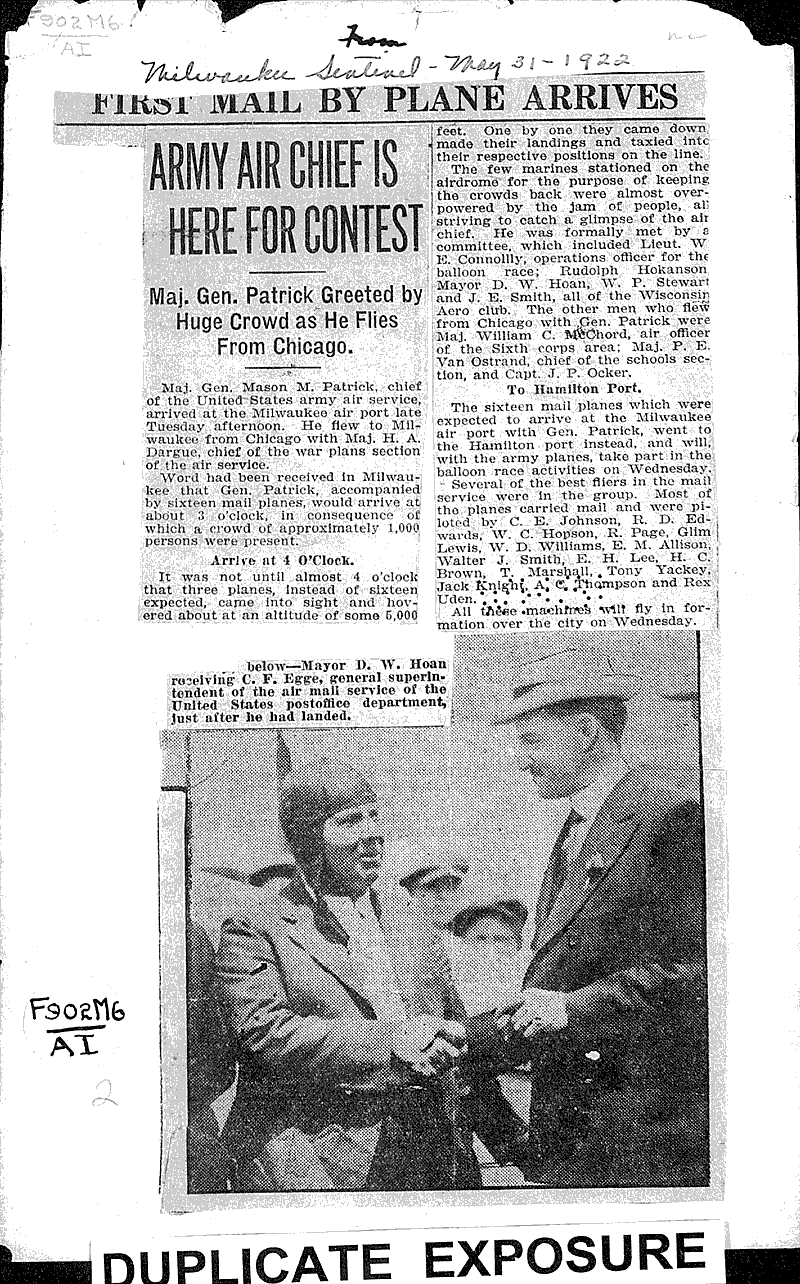  Source: Milwaukee Sentinel Date: 1922-05-31