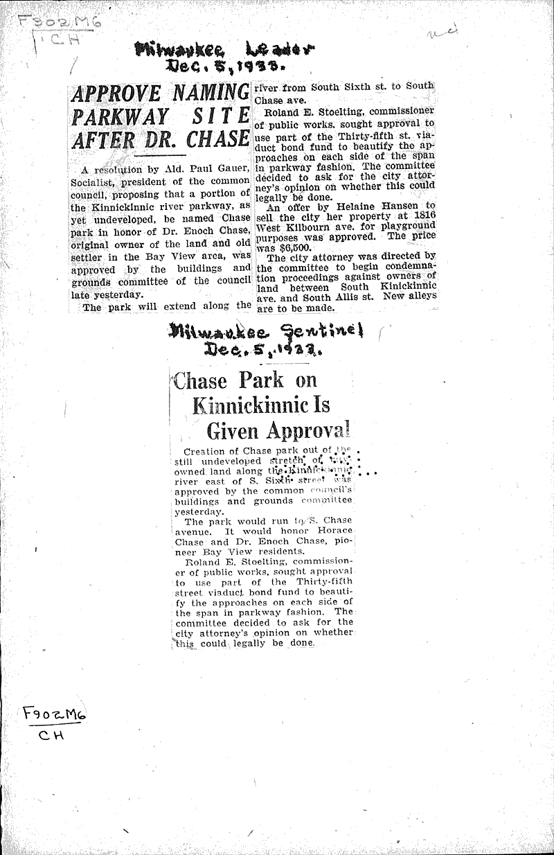  Source: Milwaukee Sentinel Date: 1933-12-05