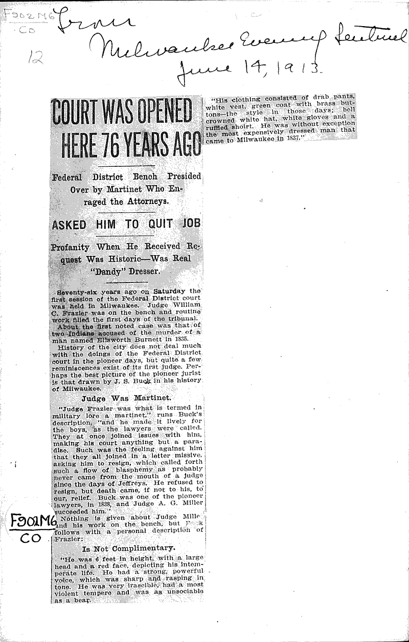  Source: Milwaukee Sentinel Date: 1913-06-14