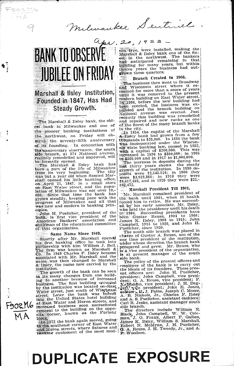  Source: Milwaukee Sentinel Topics: Industry Date: 1922-04-20
