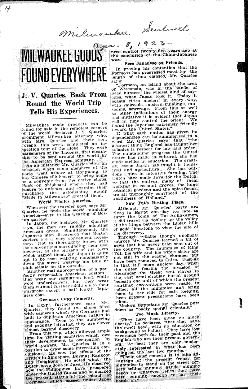  Source: Milwaukee Sentinel Topics: Industry Date: 1923-04-08
