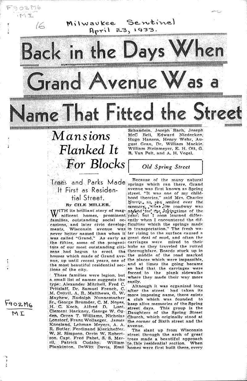  Source: Milwaukee Sentinel Topics: Transportation Date: 1933-04-23