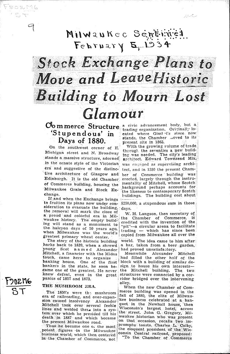  Source: Milwaukee Sentinel Topics: Industry Date: 1934-02-05