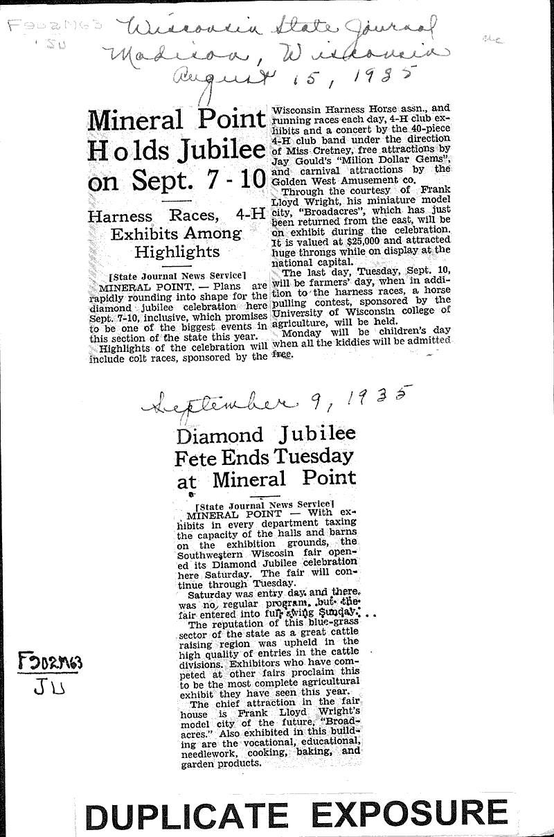  Source: Wisconsin State Journal Date: 1935-08-15