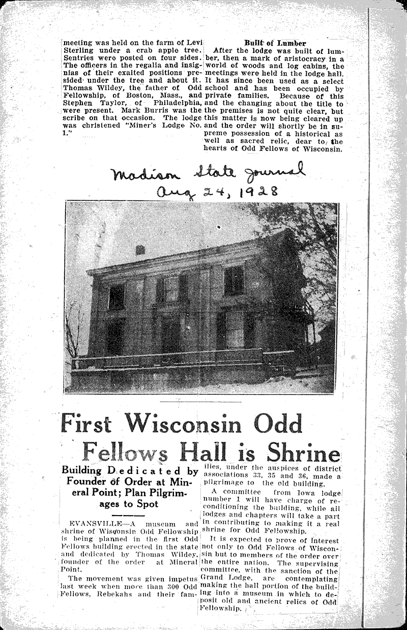  Source: Wisconsin State Journal Topics: Architecture Date: 1927-06-22