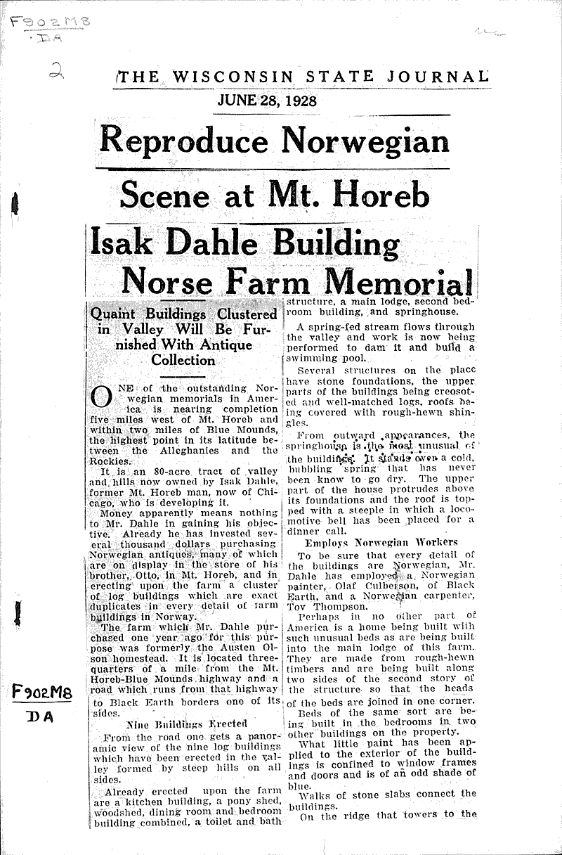  Source: Wisconsin State Journal Topics: Architecture Date: 1928-06-28
