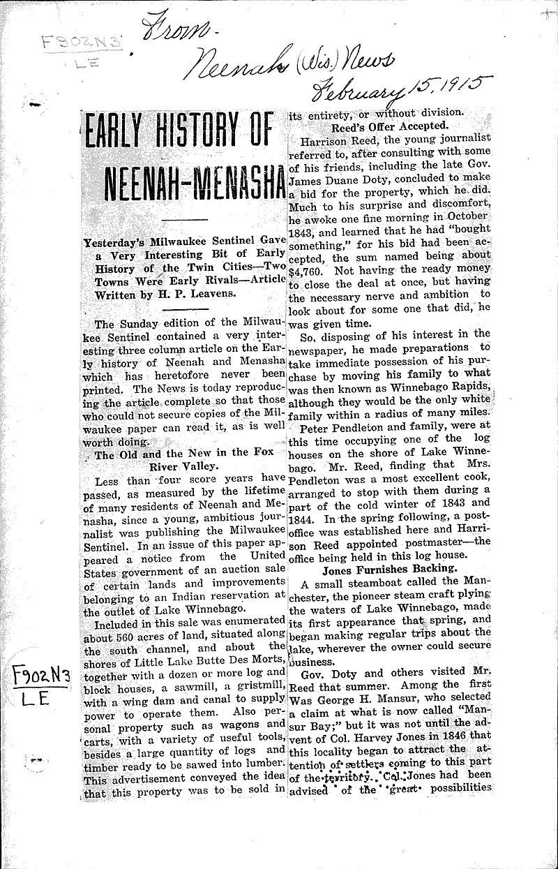  Source: Neenah News Date: 1915-02-15