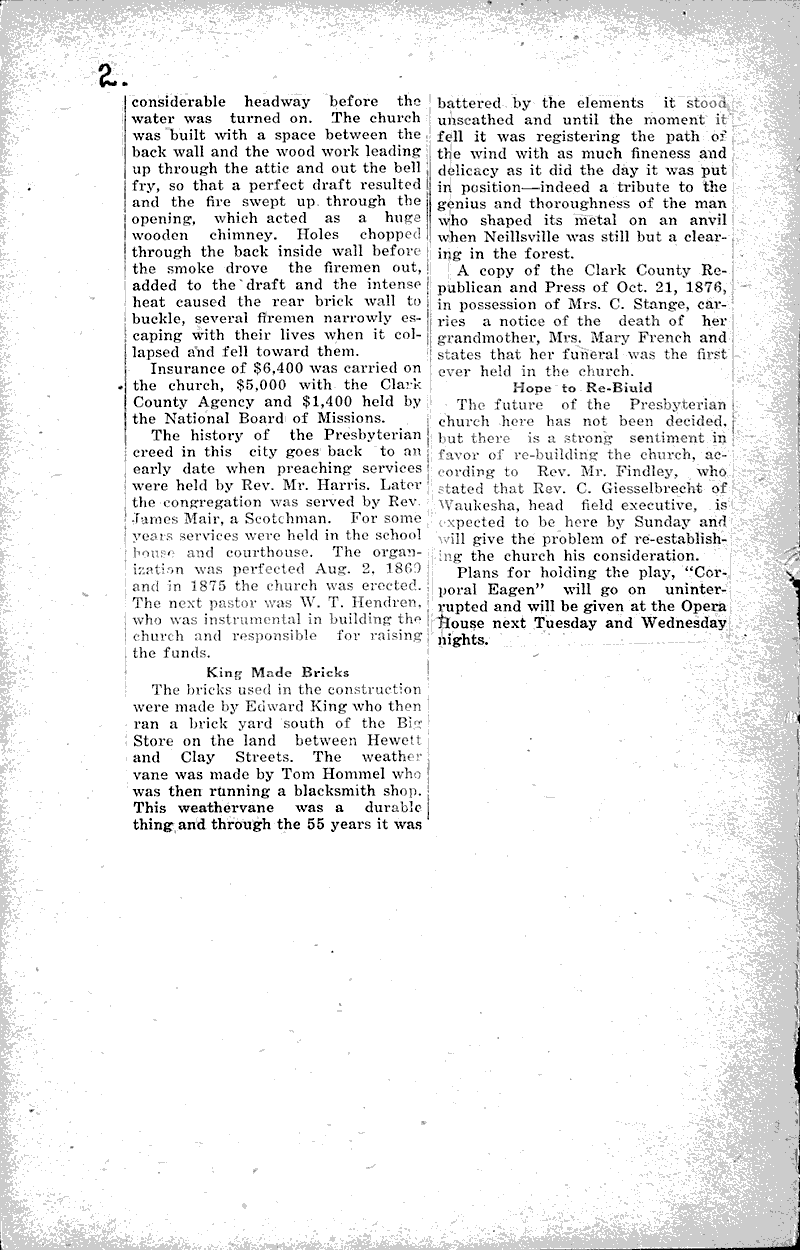  Source: Neillsville Press Topics: Church History Date: 1920-02-13